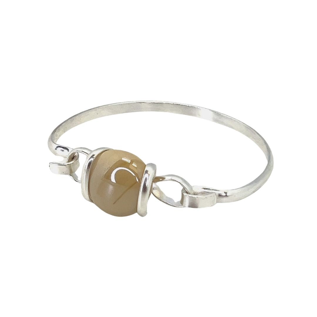 Silver Plated Shiny Glass Bangle | Charles Albert Jewelry