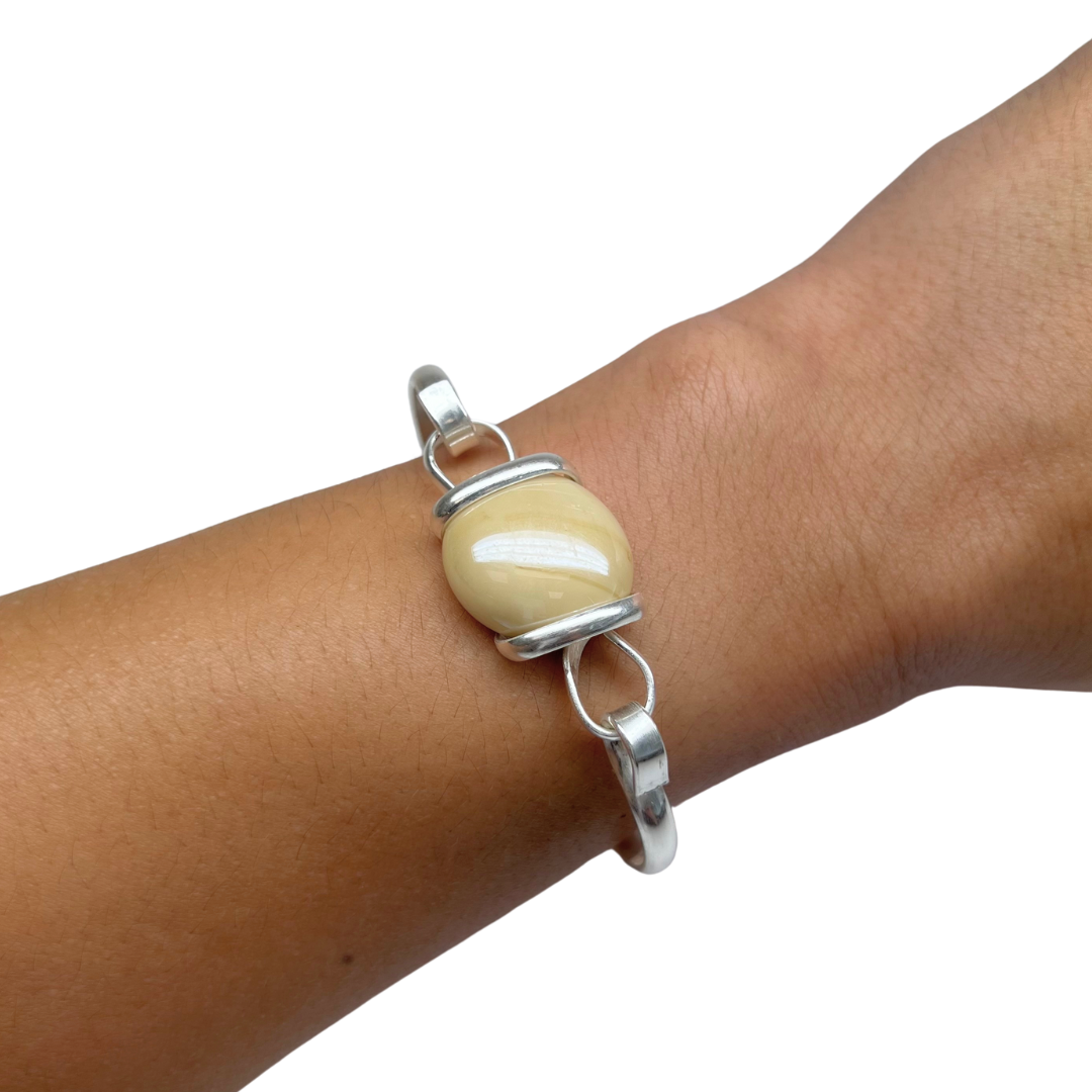 Silver Plated Shiny Glass Bangle | Charles Albert Jewelry