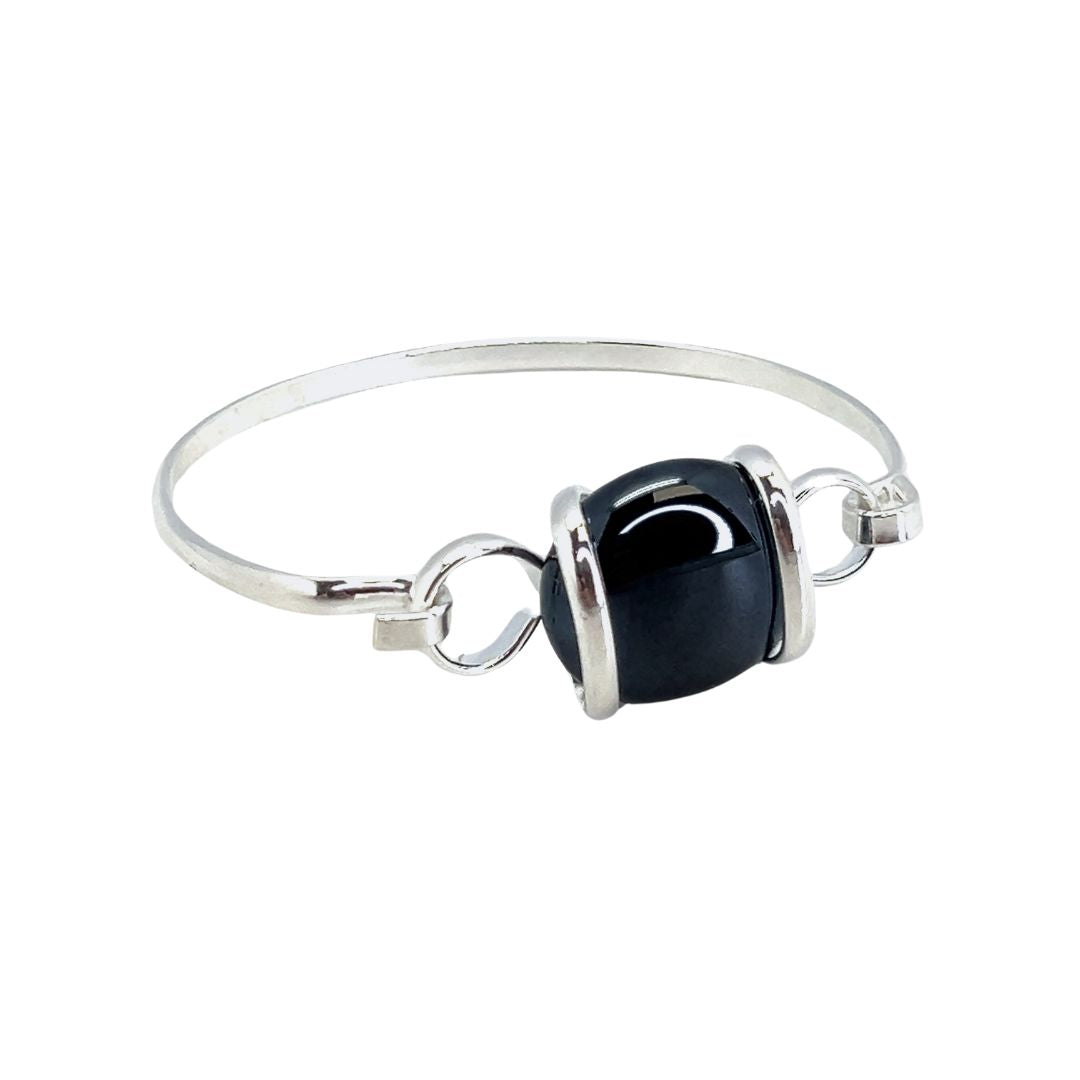 Silver Plated Shiny Glass Bangle | Charles Albert Jewelry