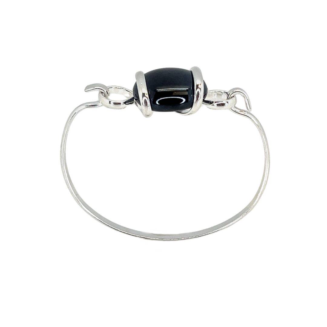 Silver Plated Shiny Glass Bangle | Charles Albert Jewelry