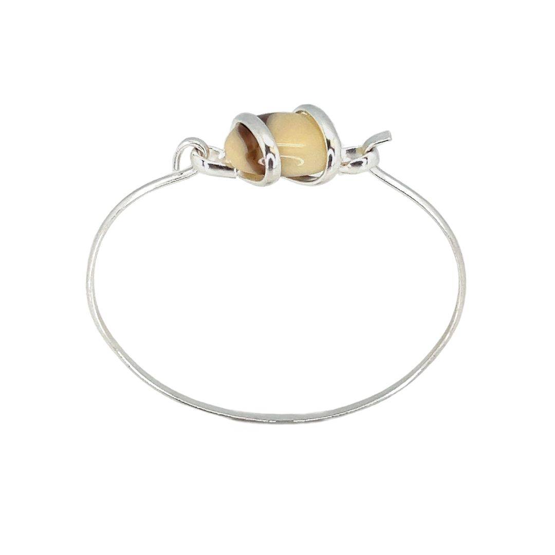 Silver Plated Shiny Glass Bangle | Charles Albert Jewelry