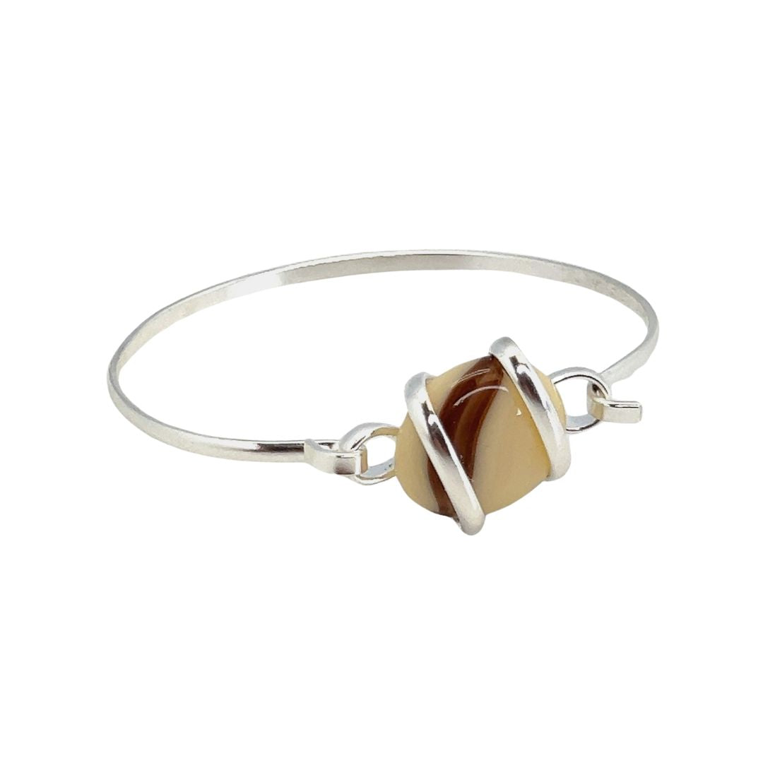 Silver Plated Shiny Glass Bangle | Charles Albert Jewelry