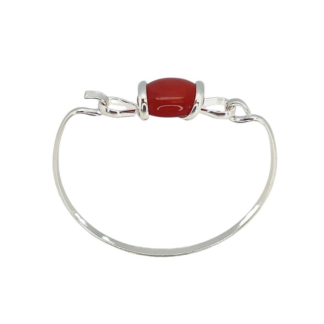 Silver Plated Shiny Glass Bangle | Charles Albert Jewelry