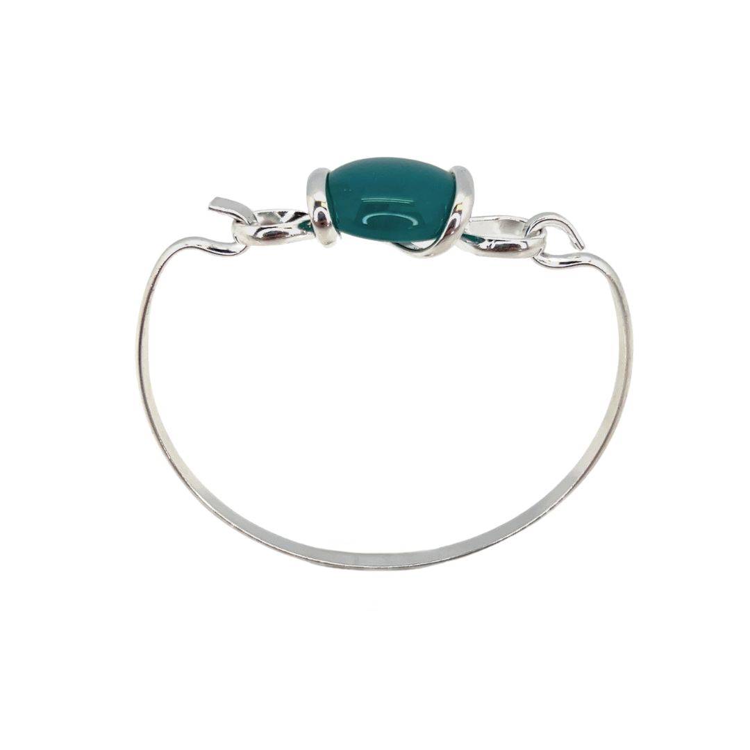 Silver Plated Shiny Glass Bangle | Charles Albert Jewelry