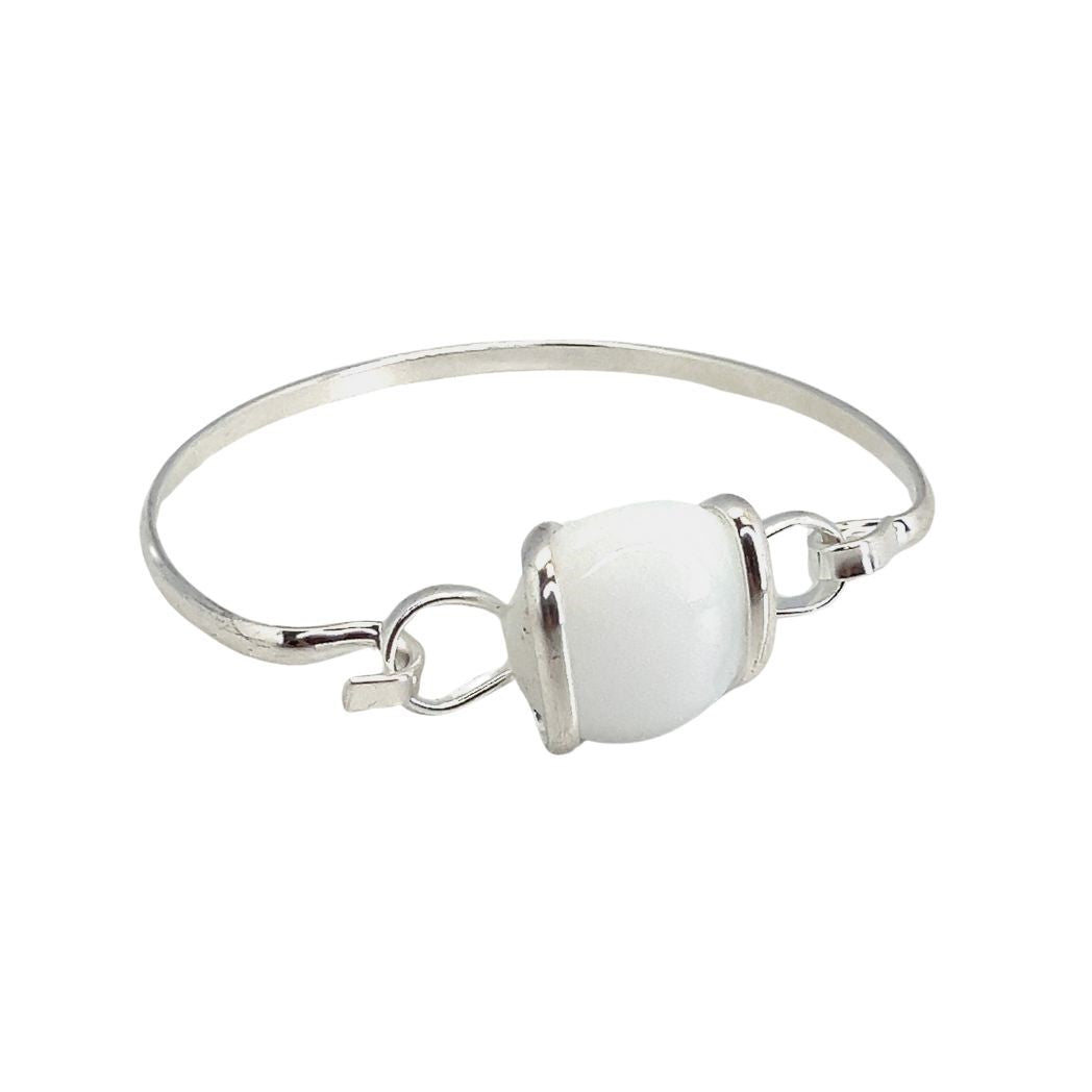 Silver Plated Shiny Glass Bangle | Charles Albert Jewelry