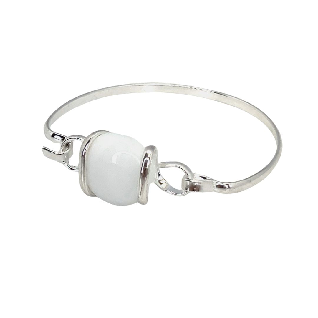 Silver Plated Shiny Glass Bangle | Charles Albert Jewelry