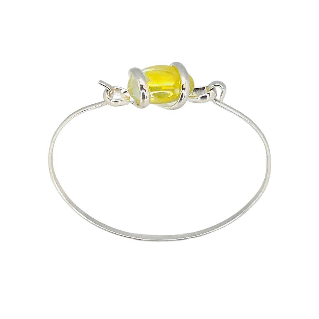 Silver Plated Shiny Glass Bangle | Charles Albert Jewelry