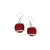 Silver Plated Shiny Glass Earrings - Burgandy | Charles Albert Jewelry