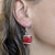 Silver Plated Shiny Glass Earrings - Burgandy | Charles Albert Jewelry