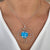 Silver Plated Shiny Glass Pendant - Blue | Charles Albert Jewelry