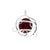 Silver Plated Shiny Glass Pendant - Burgandy | Charles Albert Jewelry