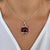 Silver Plated Shiny Glass Pendant - Burgandy | Charles Albert Jewelry