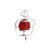 Silver Plated Shiny Glass Pendant - Red | Charles Albert Jewelry