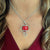 Silver Plated Shiny Glass Pendant - Red | Charles Albert Jewelry