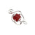 Silver Plated Shiny Glass Pendant - Red | Charles Albert Jewelry