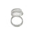 Silver Plated White Frosted Glass Ring |  Charles Albert Jewelry