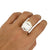 Silver Plated White Frosted Glass Ring |  Charles Albert Jewelry