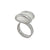 Silver Plated White Frosted Glass Ring |  Charles Albert Jewelry