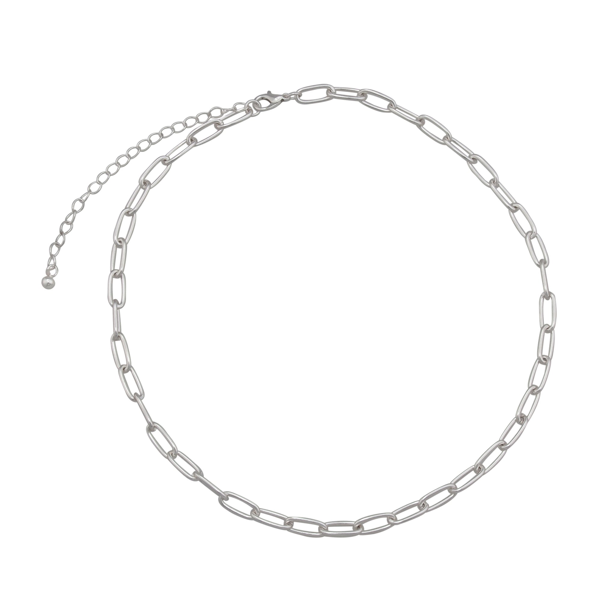 Silver Tone Base Metal Paperclip Chain | Charles Albert Jewelry