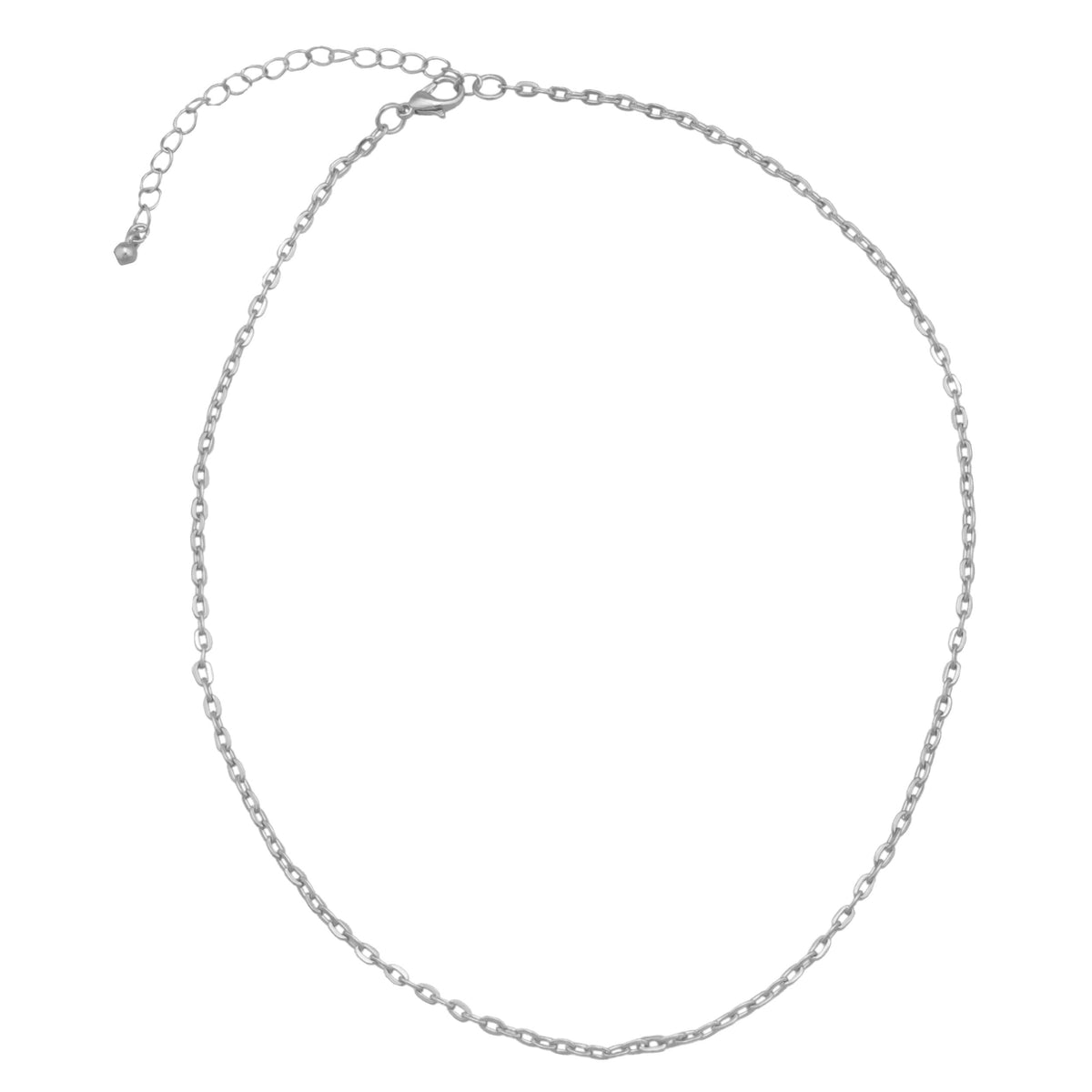 Silver Tone Flat Oval Base Metal Chain | Charles Albert Jewelry