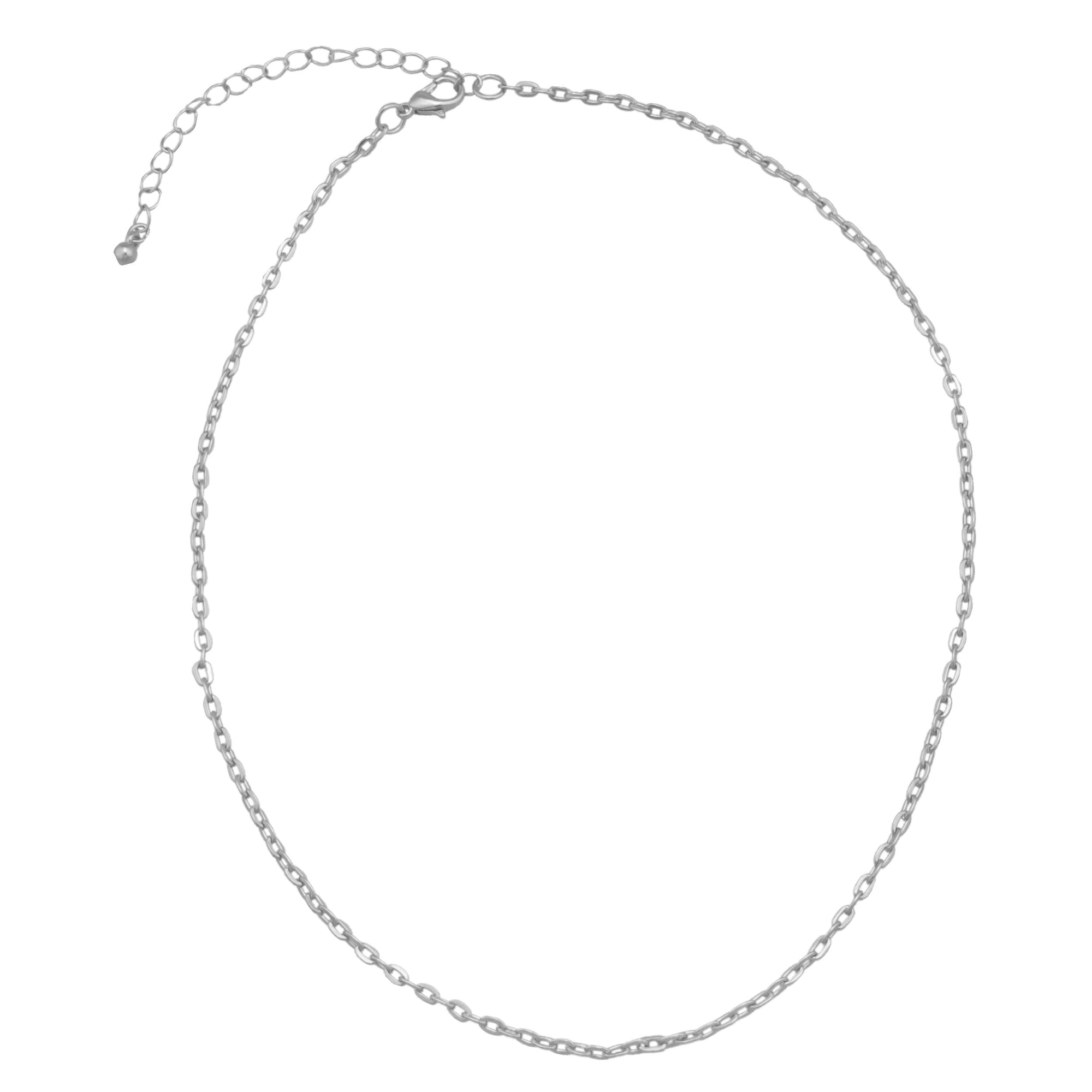 Silver Tone Flat Oval Base Metal Chain | Charles Albert Jewelry