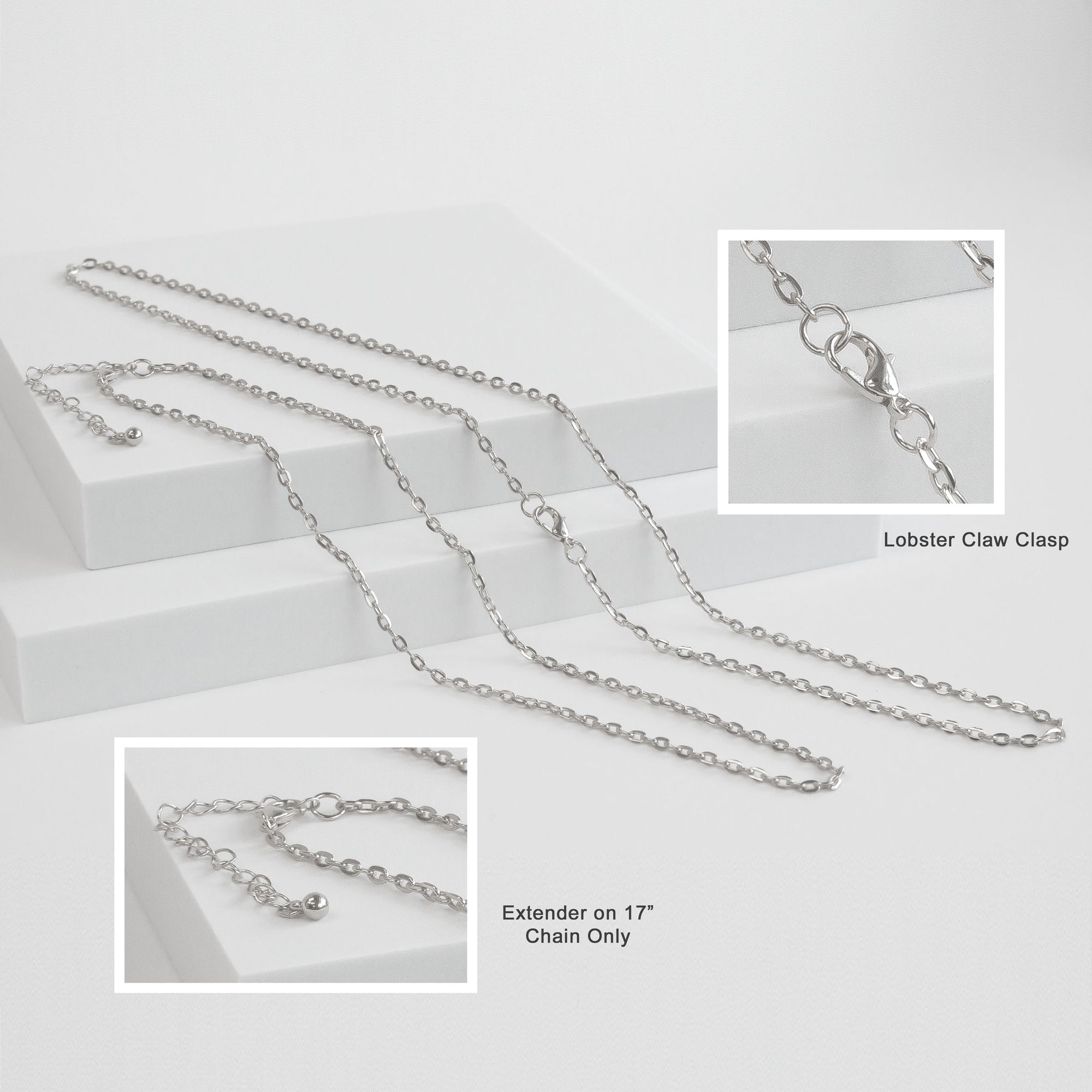 Silver Tone Flat Oval Base Metal Chain | Charles Albert Jewelry