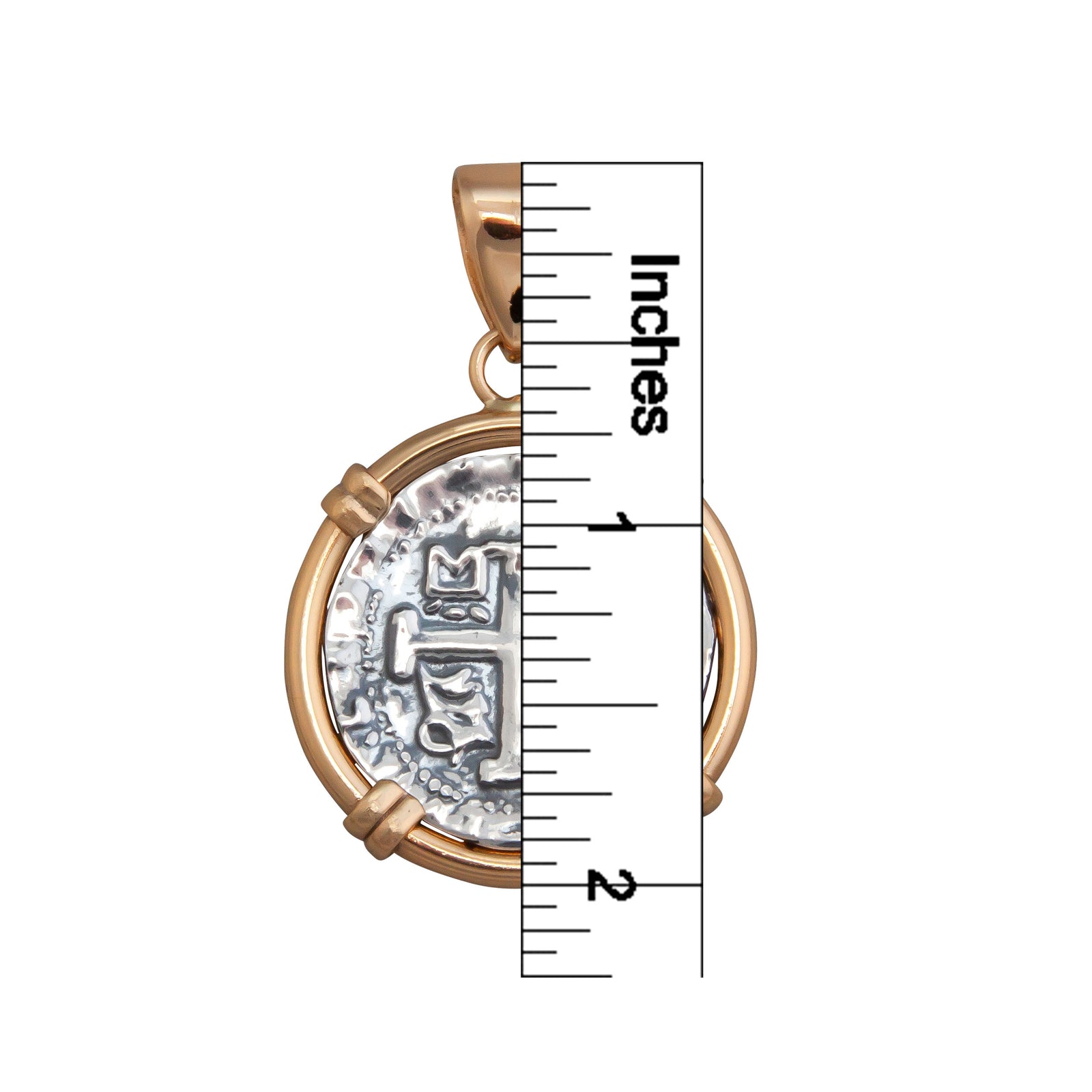 Sterling Silver and Alchemia Reversible Replica Treasure Coin Prong Pendant | Charles Albert Jewelry