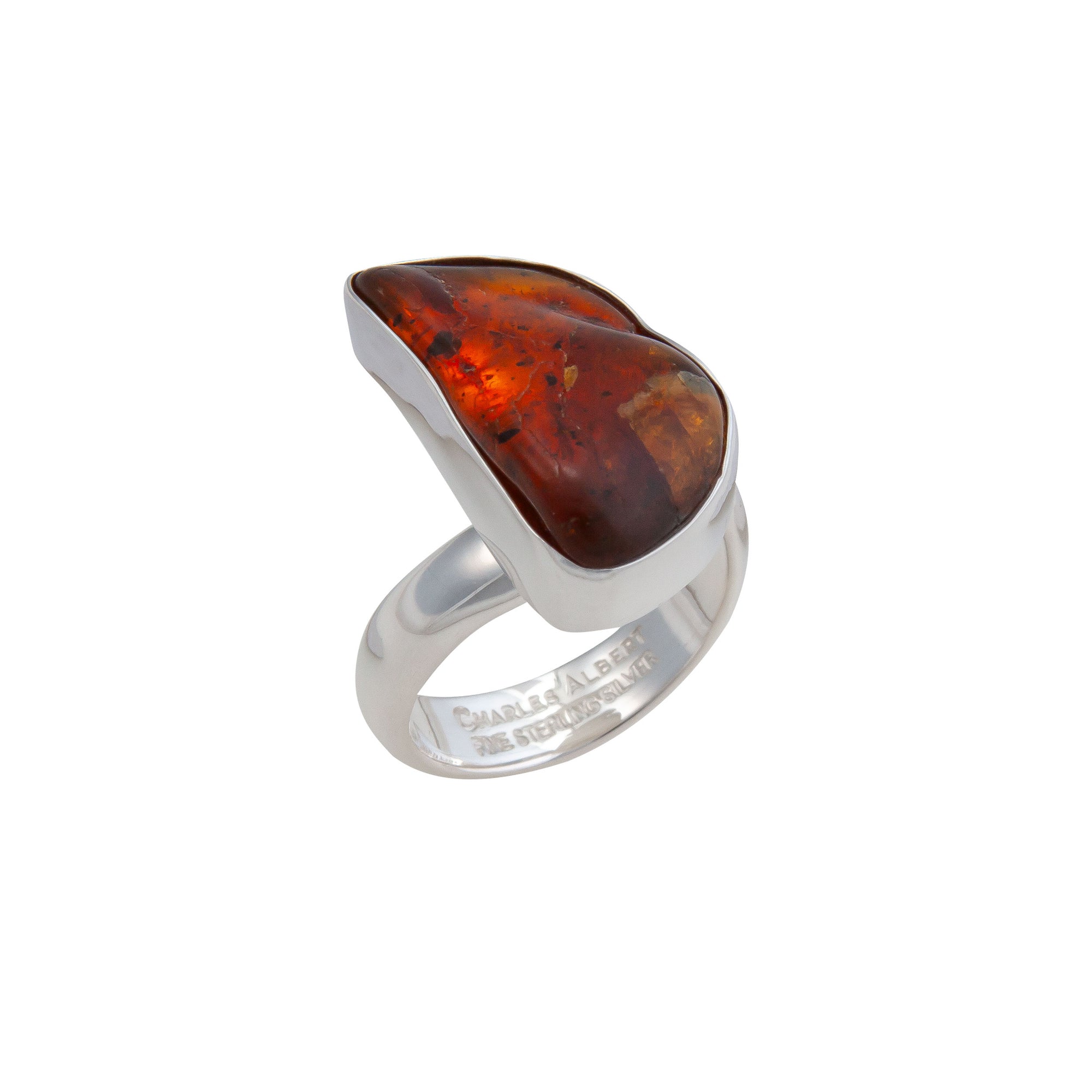 Sterling Silver Amber Adjustable Ring | Charles Albert Jewelry