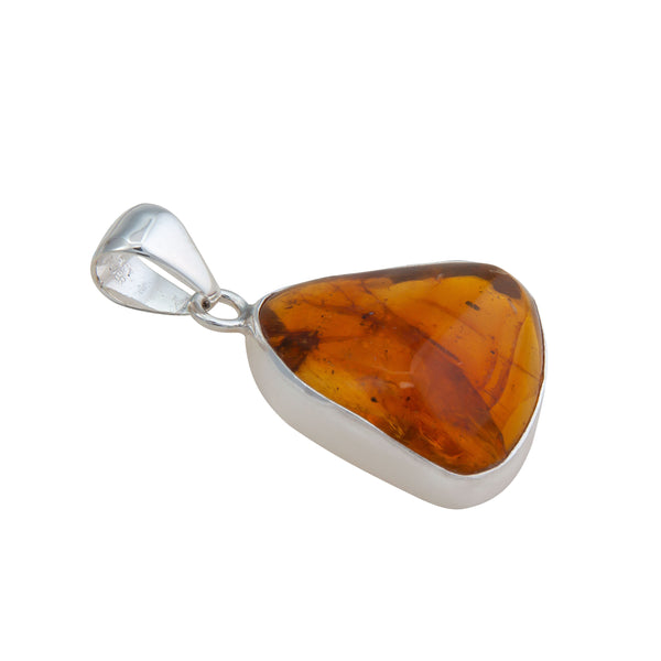 Sterling Silver Amber Pendant - Main Image