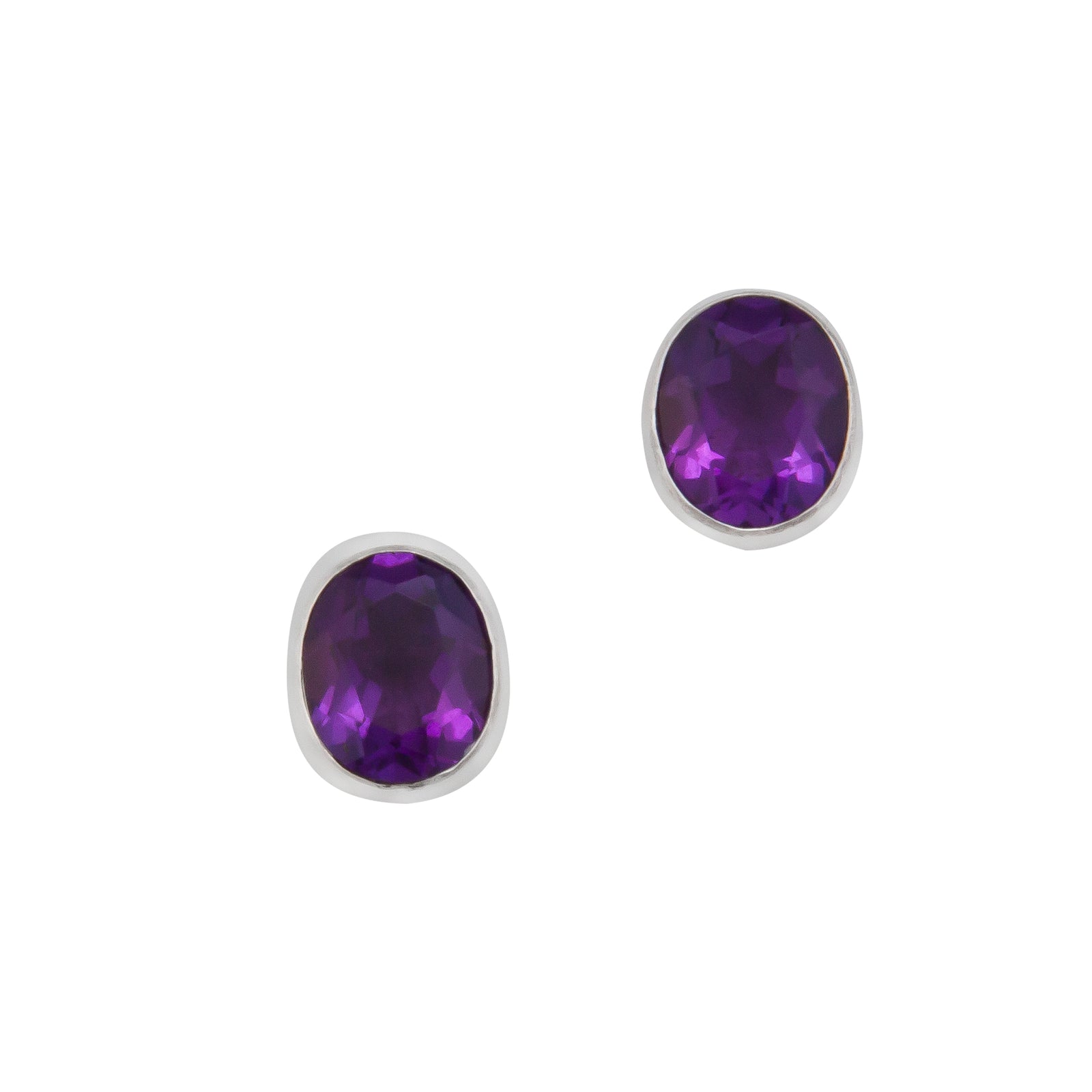 Sterling Silver Amethyst Post Earrings | Charles Albert Jewelry