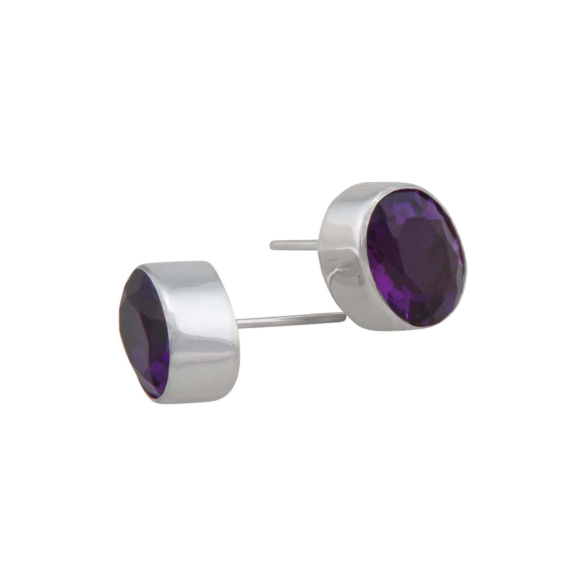 Sterling Silver Amethyst Post Earrings | Charles Albert Jewelry