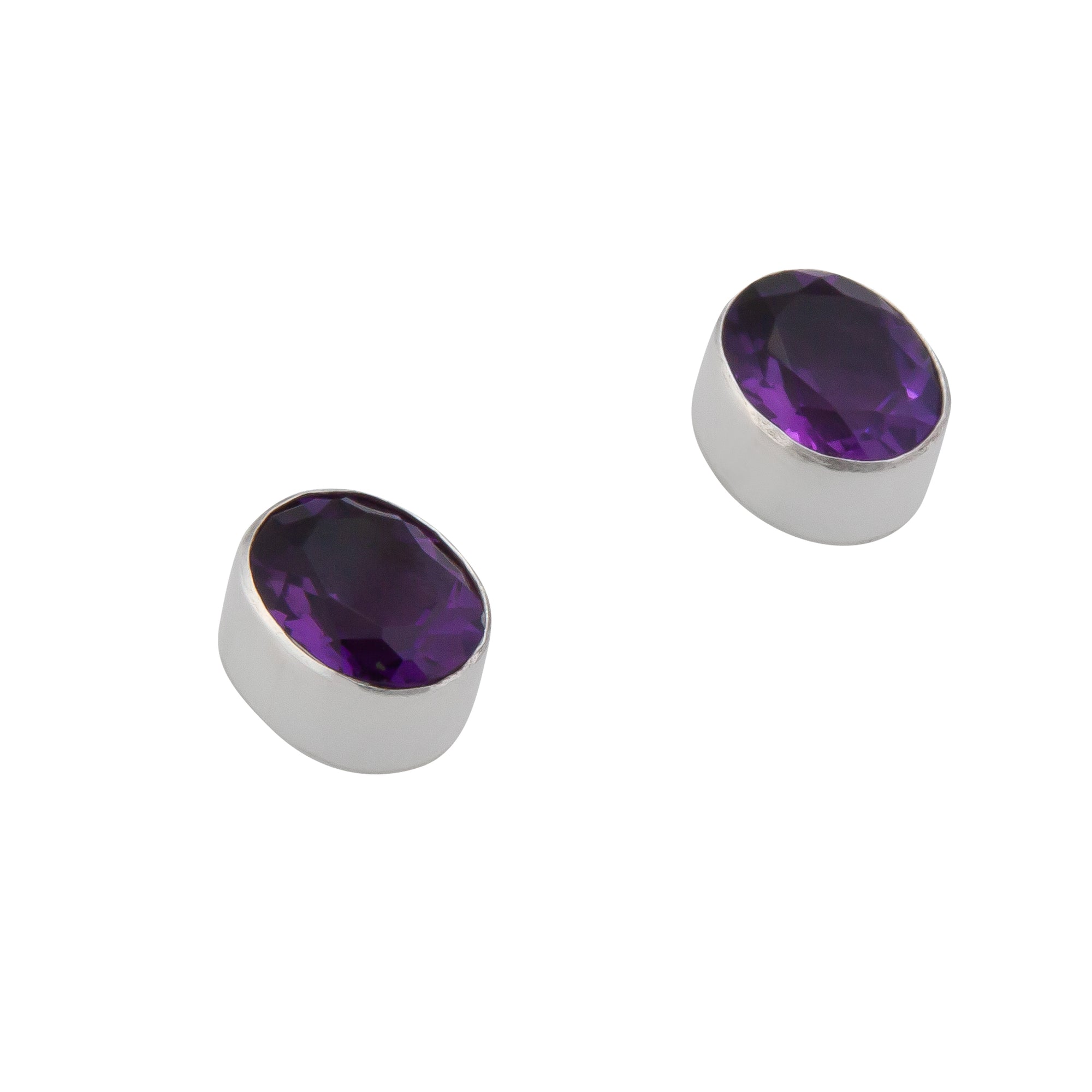 Sterling Silver Amethyst Post Earrings | Charles Albert Jewelry