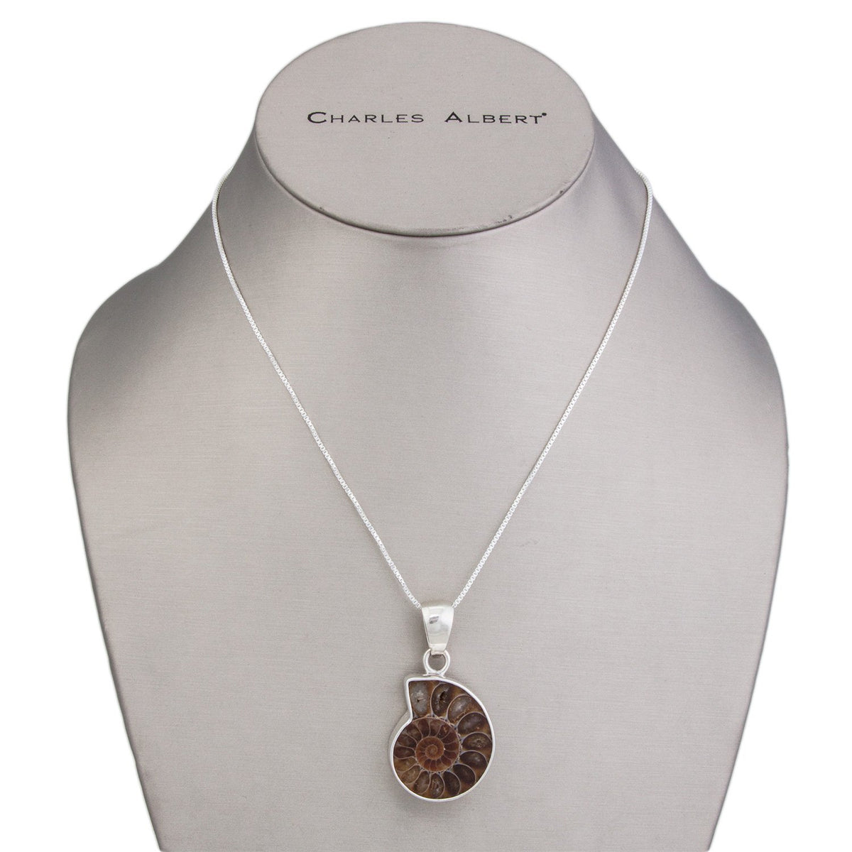 Sterling Silver Ammonite Pendant | Charles Albert Jewelry