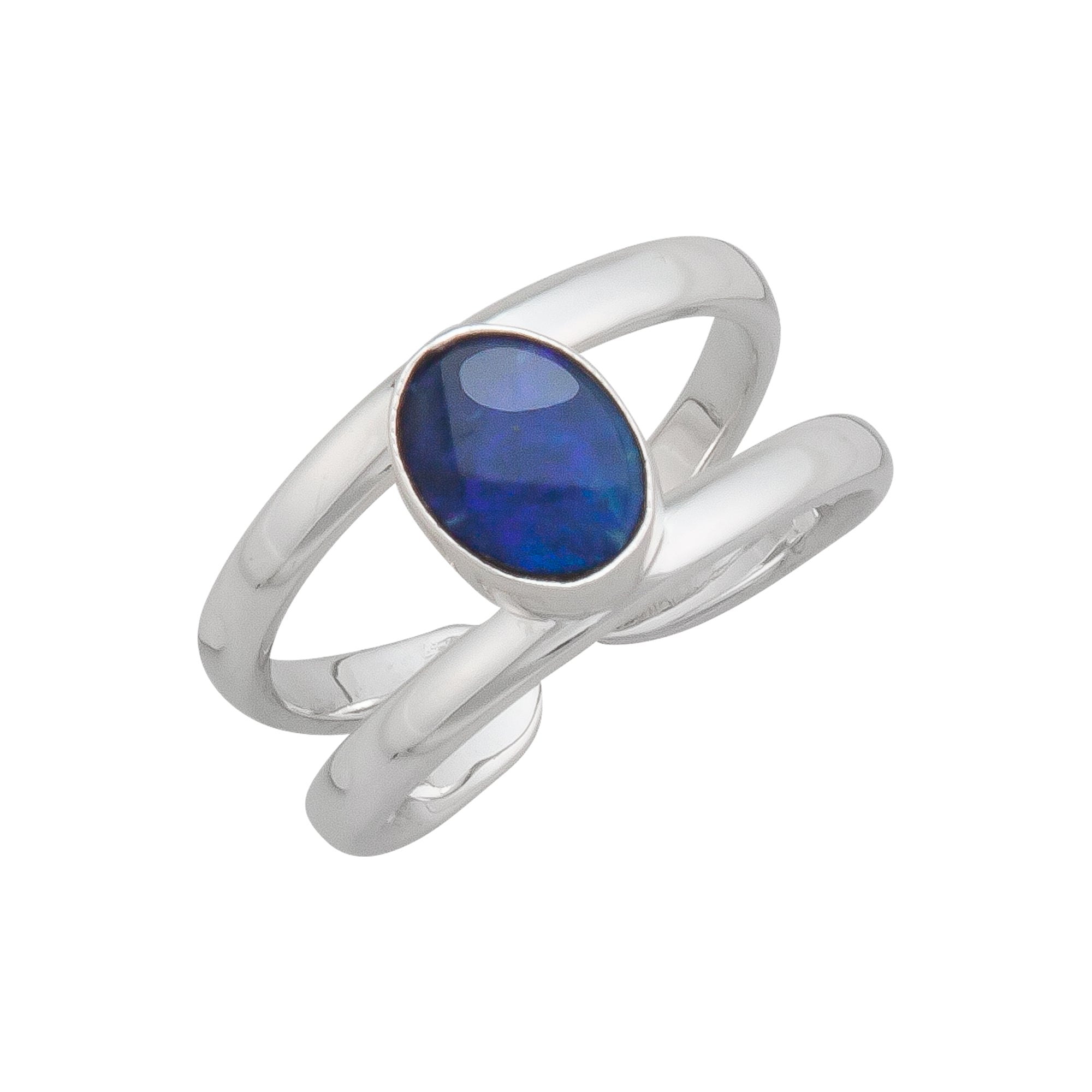 Sterling Silver Australian Opal Adjustable Cuff Ring | Charles Albert Jewelry