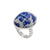 Sterling Silver Azure Blue Porcelain Adjustable Ring | Charles Albert Jewelry