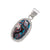 Sterling Silver Blue Fordite Oval Rope Pendant | Charles Albert Jewelry