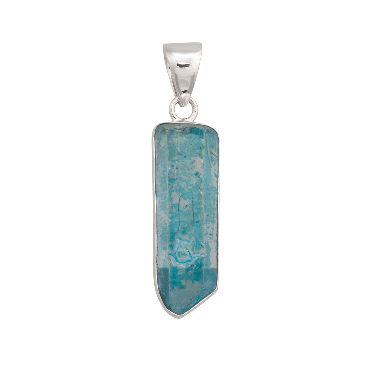 Sterling Silver Blue Quartz Point Pendant | Charles Albert Jewelry