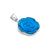 Sterling Silver Blue Rose Fiber Optic Pendant | Charles Albert Jewelry