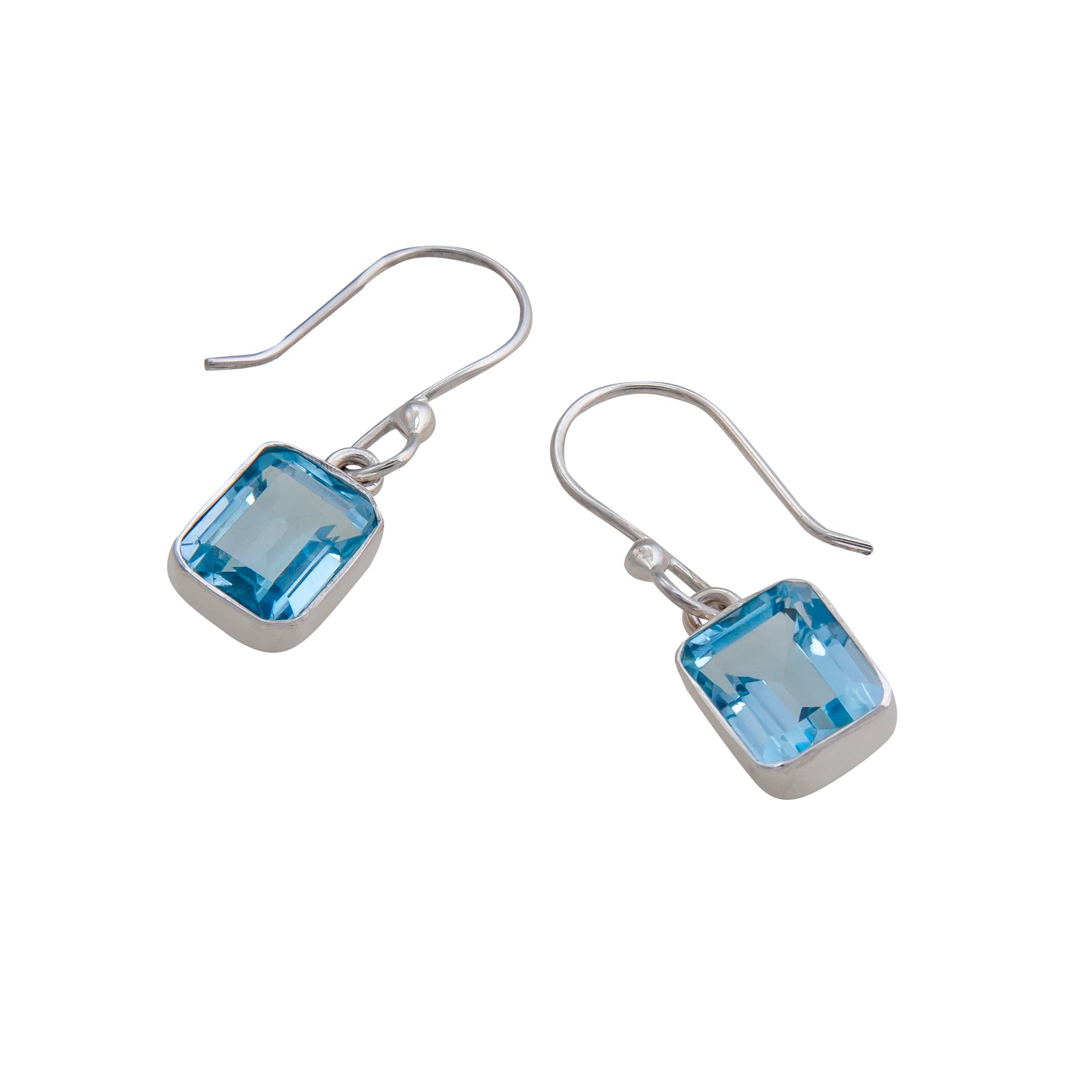Sterling Silver Blue Topaz Drop Earrings | Charles Albert Jewelry