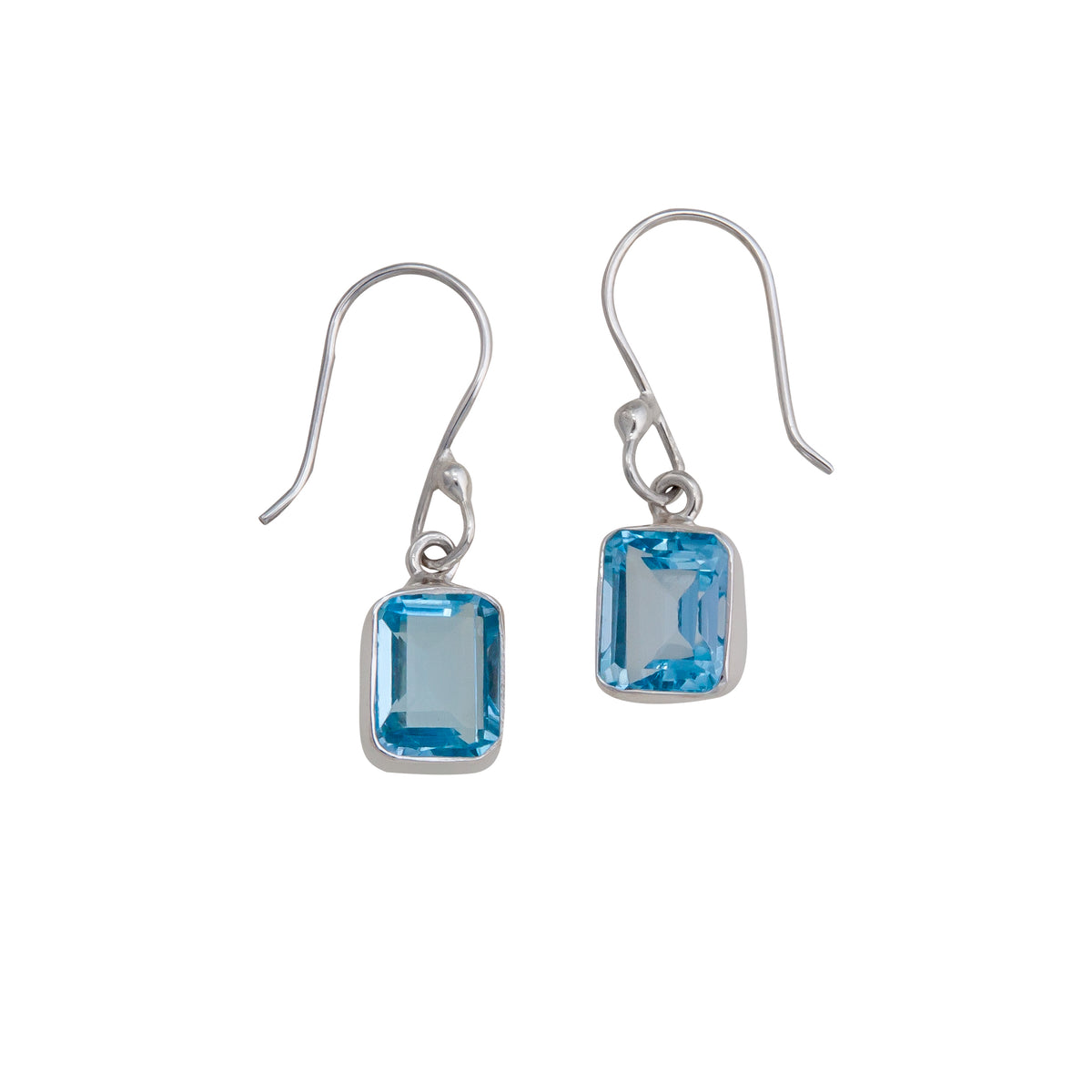 Sterling Silver Blue Topaz Drop Earrings | Charles Albert Jewelry