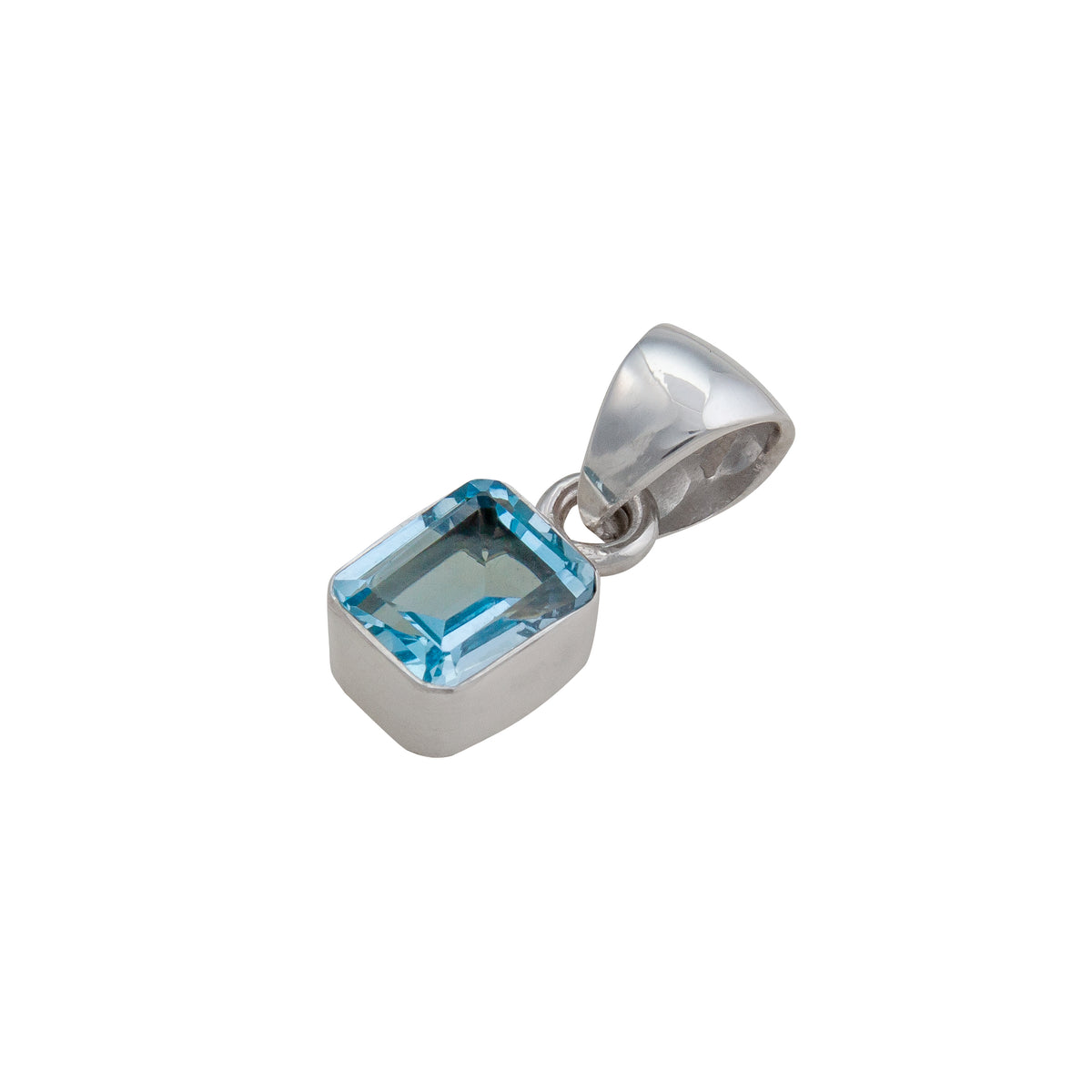 Sterling Silver Blue Topaz Mini Pendant | Charles Albert Jewelry