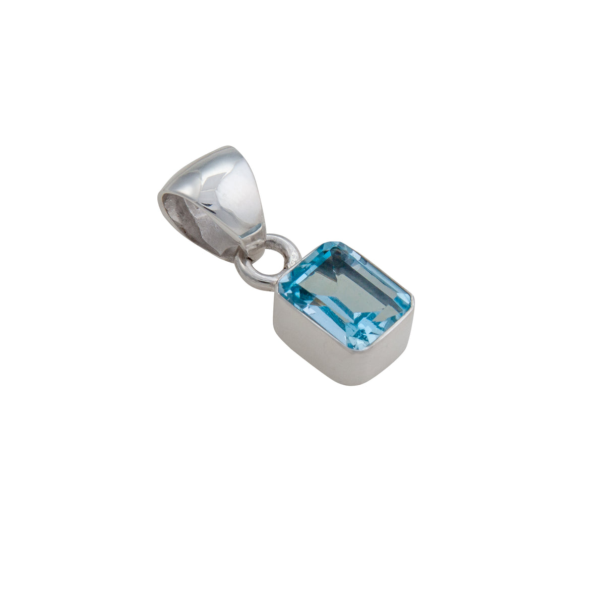 Sterling Silver Blue Topaz Mini Pendant | Charles Albert Jewelry
