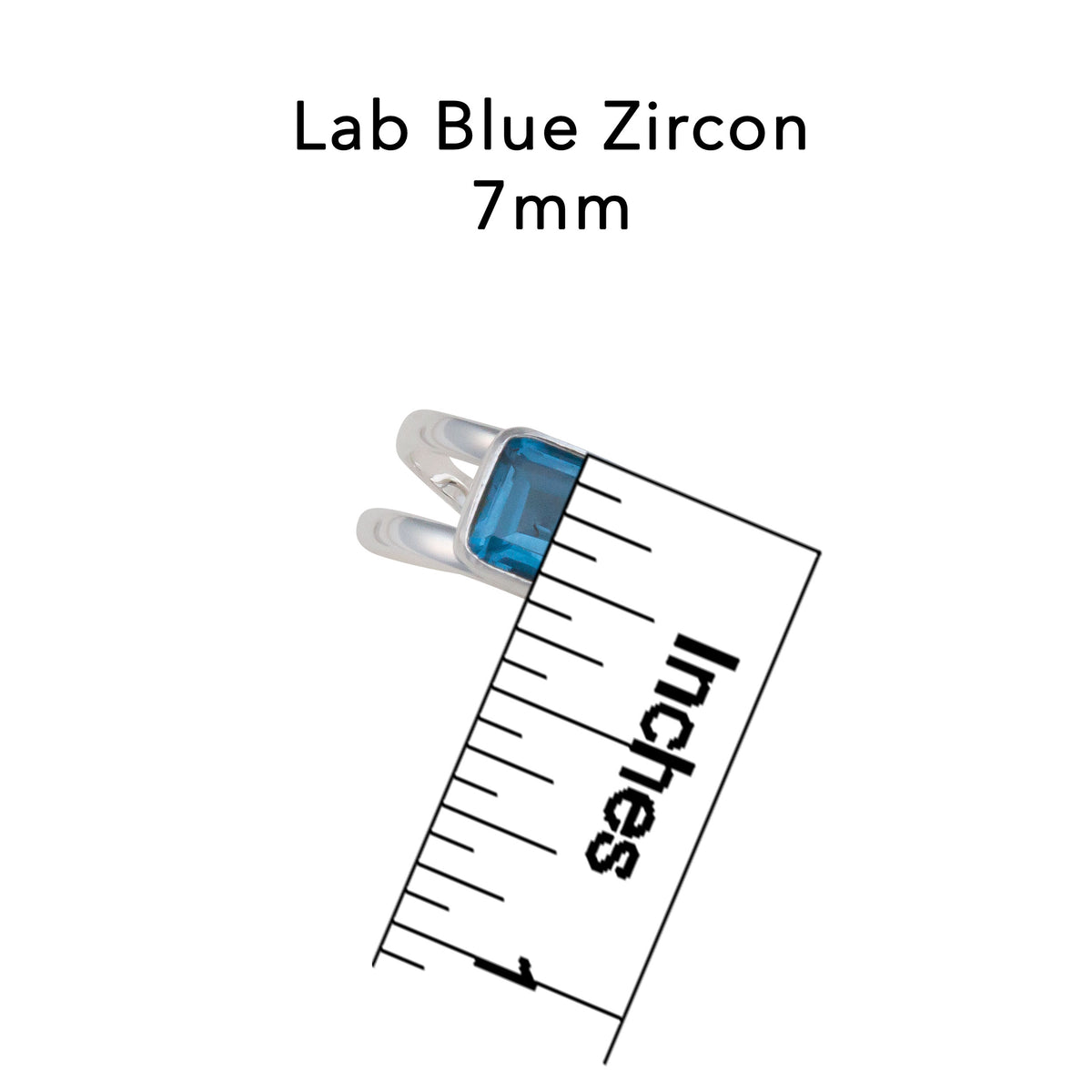 Sterling Silver Blue Zircon Adjustable Cuff Ring | Charles Albert Jewelry