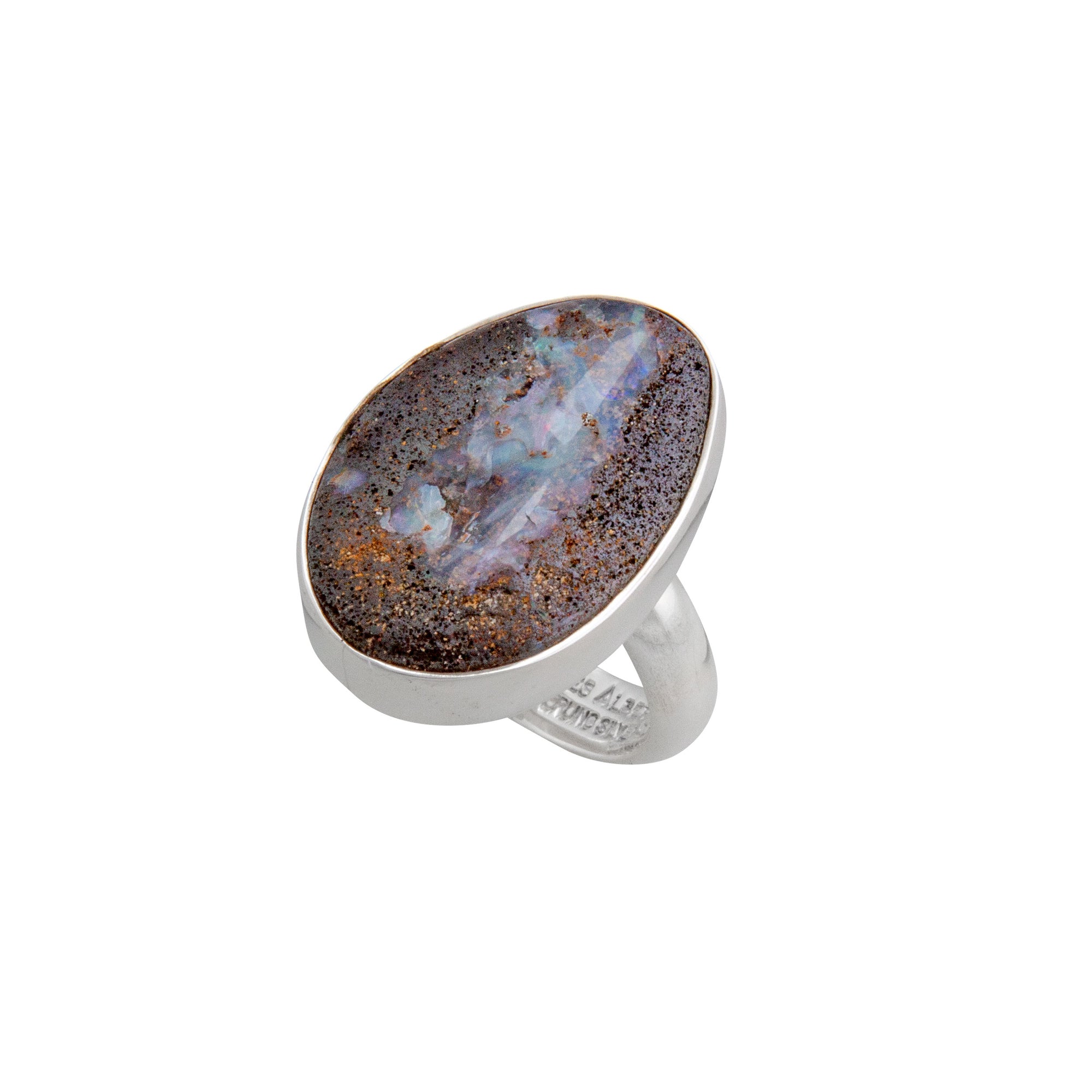 Sterling Silver Boulder Opal Adjustable Ring | Charles Albert Jewelry