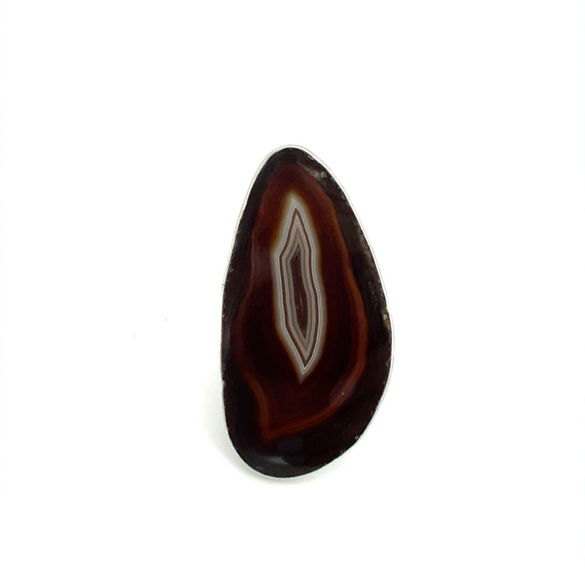 Sterling Silver Brown/Nude Agate Slice Adjustable Ring - Style #4 | Charles Albert Jewelry