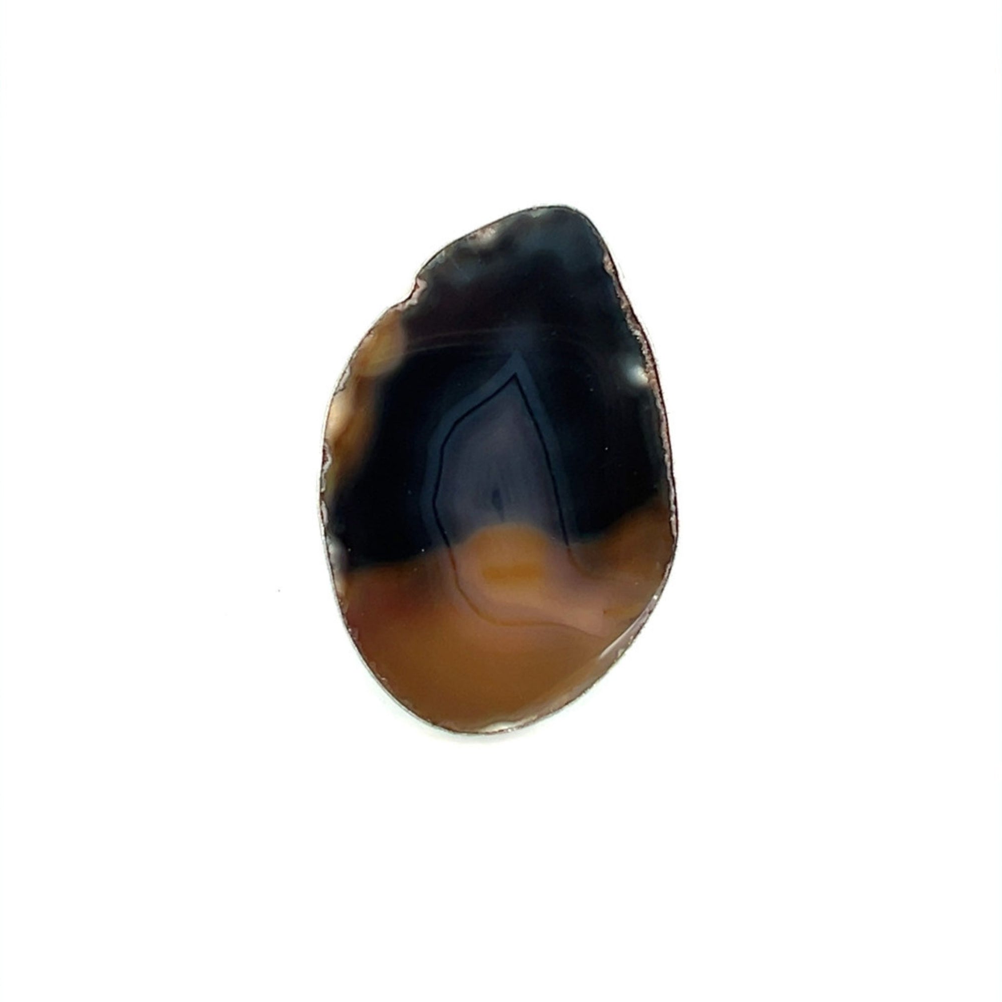 Sterling Silver Brown/Nude Agate Slice Adjustable Ring - Style #7 | Charles Albert Jewelry
