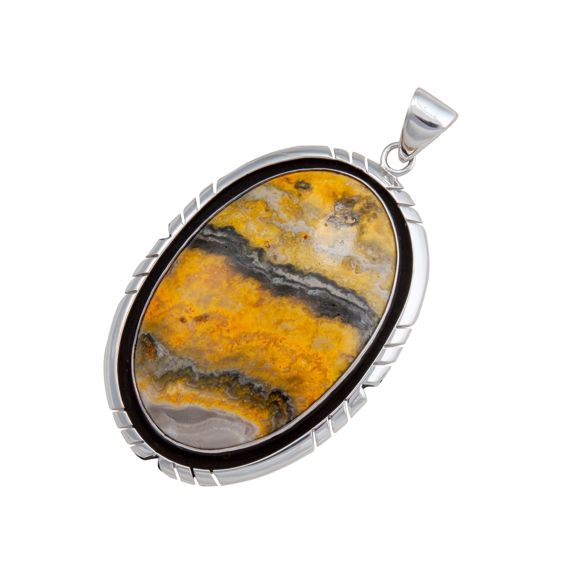 Sterling Silver Bumblebee Jasper Rope Pendant | Charles Albert Jewelry