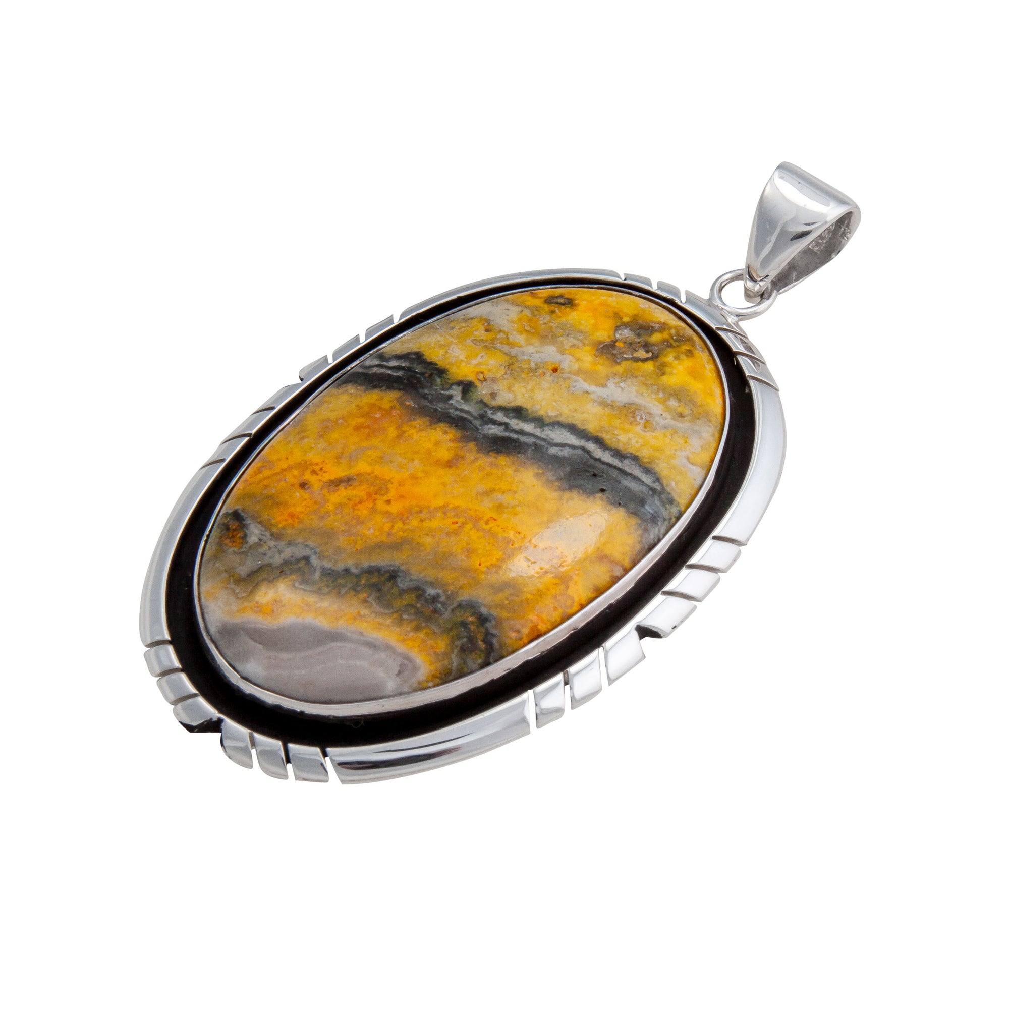 Sterling Silver Bumblebee Jasper Rope Pendant | Charles Albert Jewelry