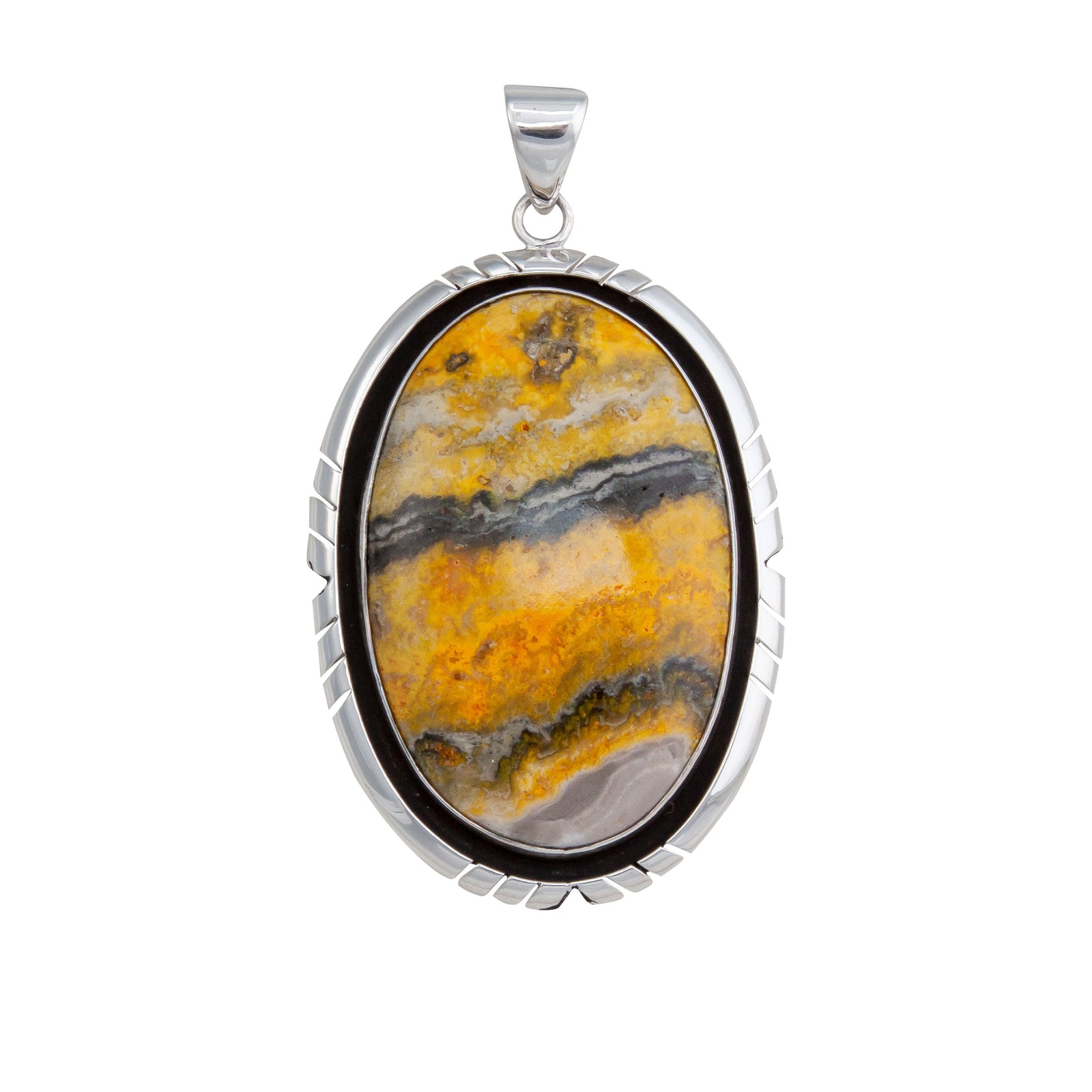 Sterling Silver Bumblebee Jasper Rope Pendant | Charles Albert Jewelry