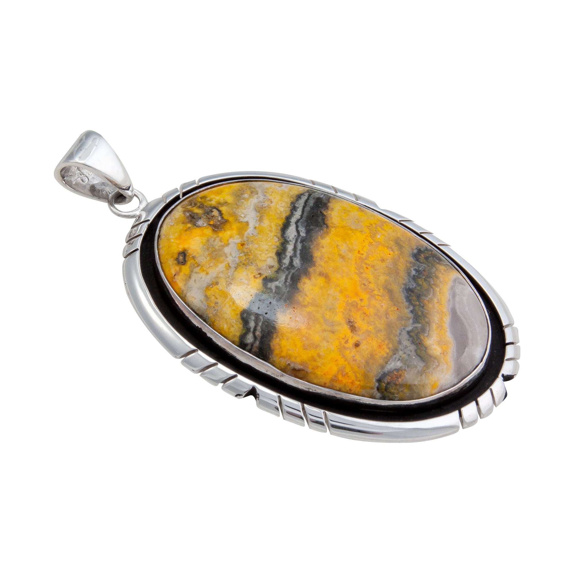 Sterling Silver Bumblebee Jasper Rope Pendant | Charles Albert Jewelry